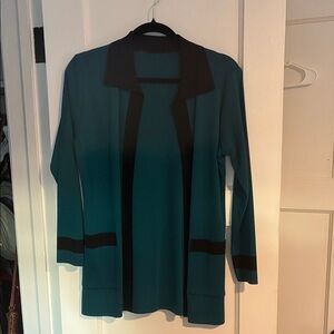 Teal and Black Women's Sweater